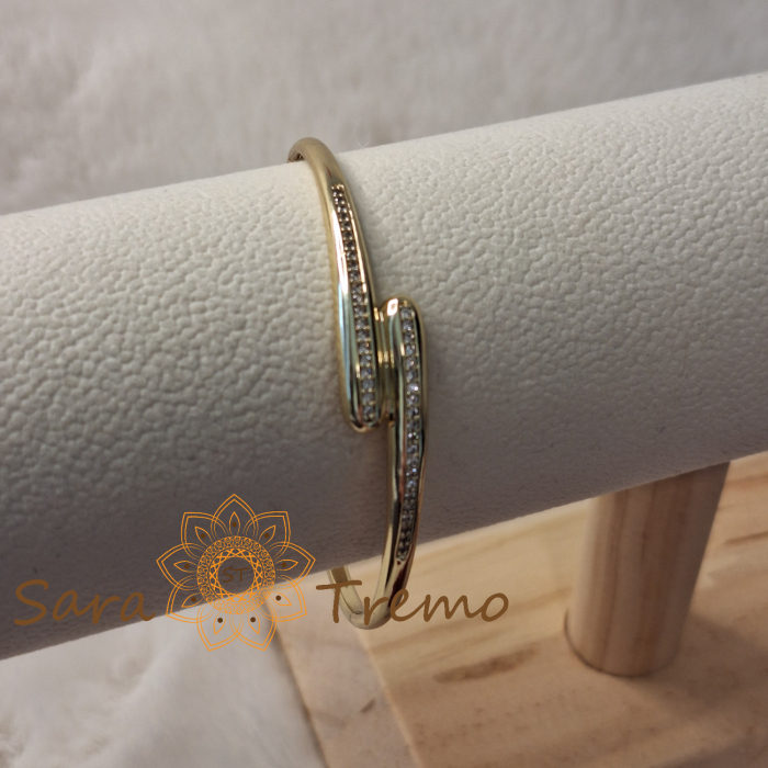 Bratara Legamantul Tacerii – crossover, placata aur 14K, cu zirconia [7]