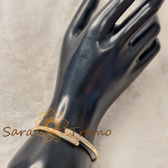 Bratara Legamantul Tacerii – crossover, placata aur 14K, cu zirconia [6]