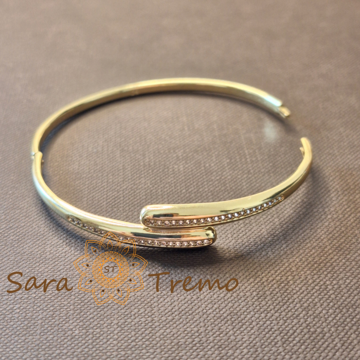 Bratara Legamantul Tacerii – crossover, placata aur 14K, cu zirconia [5]