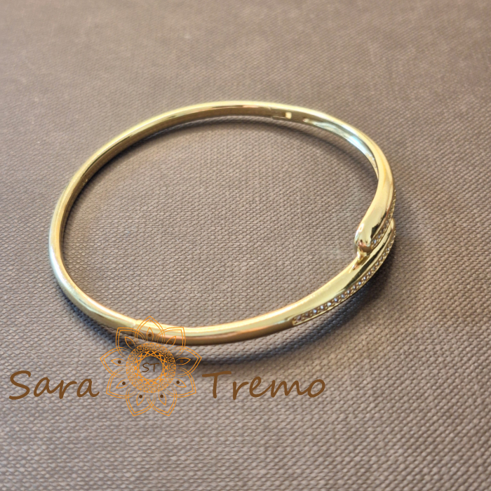 Bratara Legamantul Tacerii – crossover, placata aur 14K, cu zirconia [3]