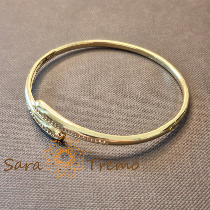 Bratara Legamantul Tacerii – crossover, placata aur 14K, cu zirconia [2]