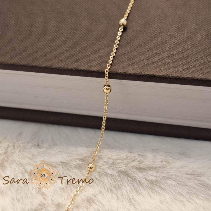 Bratara Lyria – placata aur 18K, 19 cm, cu bilute, Brazilia [7]