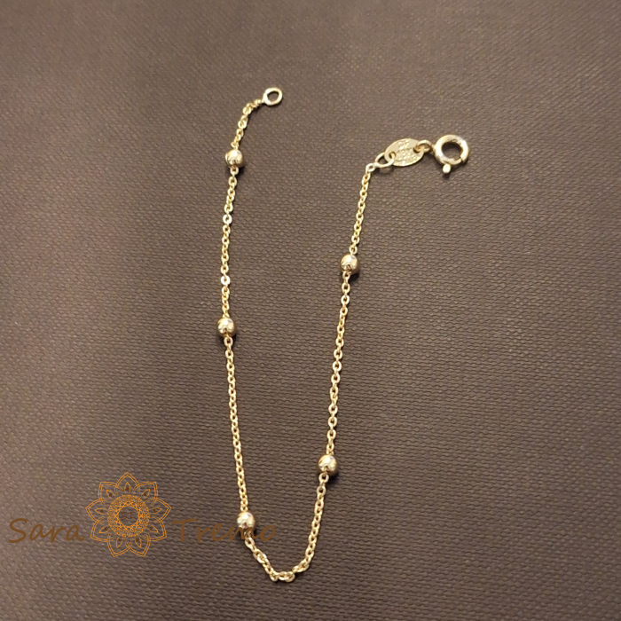 Bratara Lyria – placata aur 18K, 19 cm, cu bilute, Brazilia [1]