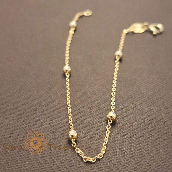 Bratara Lyria – placata aur 18K, 19 cm, cu bilute, Brazilia [3]