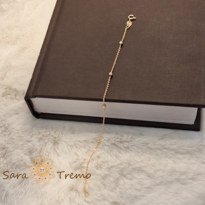 Bratara Lyria – placata aur 18K, 19 cm, cu bilute, Brazilia [6]