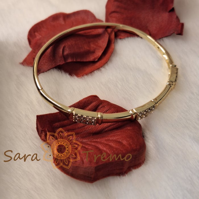 Bratara Ecoul Elegantei – fixa, segmente cu zirconia, placata aur 14K [8]