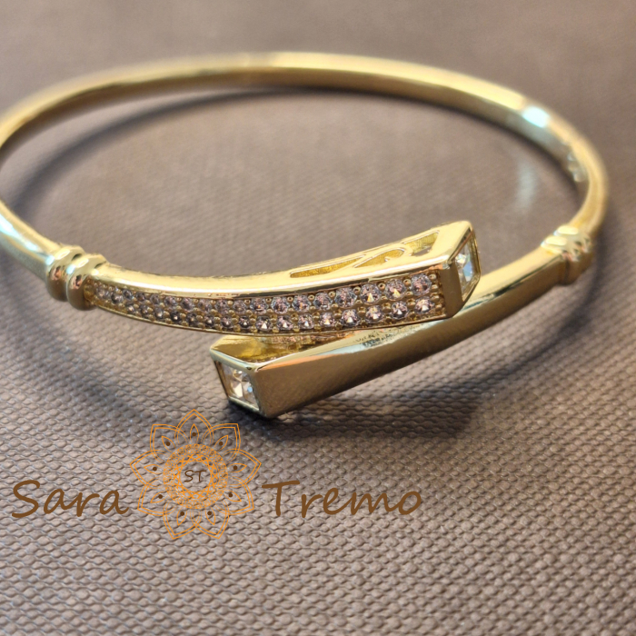 Bratara Sigiliul Puterii – design sculptural, placata aur 14K, cu zirconia [4]