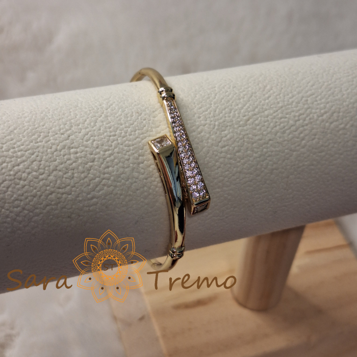 Bratara Sigiliul Puterii – design sculptural, placata aur 14K, cu zirconia [7]