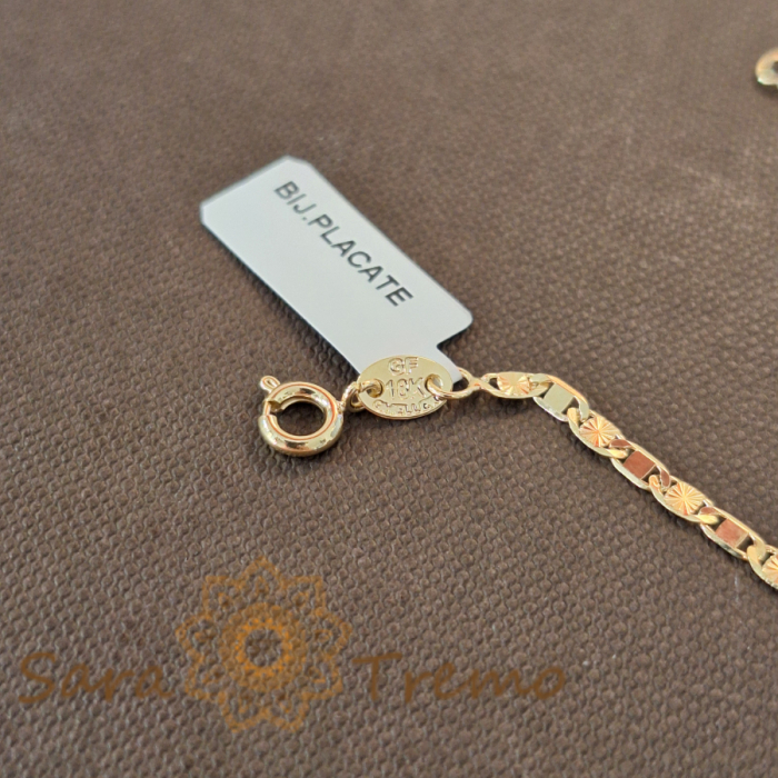 Bratara tip placute placata cu aur Ruben - 19 cm [4]