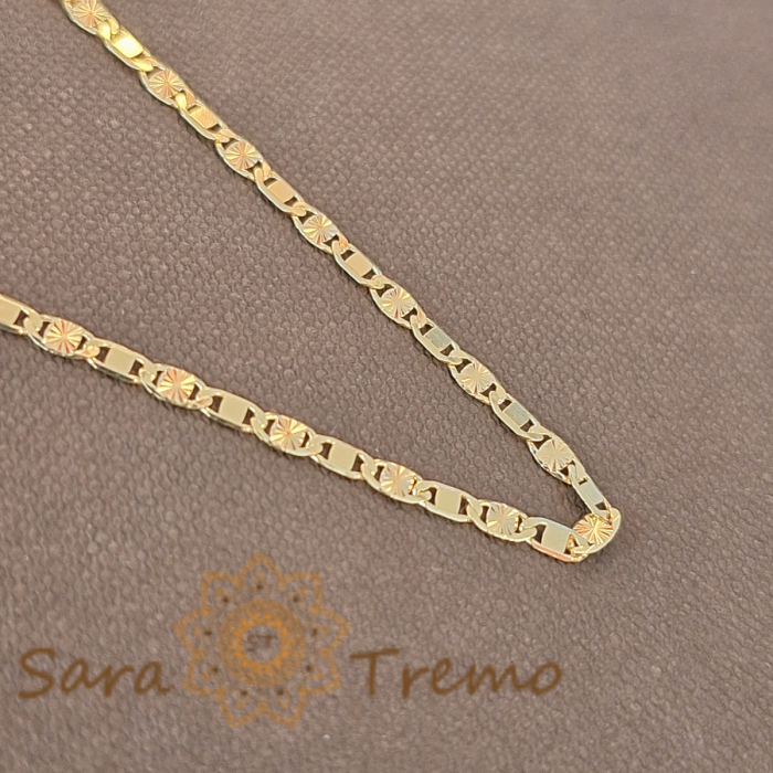 Bratara tip placute placata cu aur Ruben - 19 cm [2]