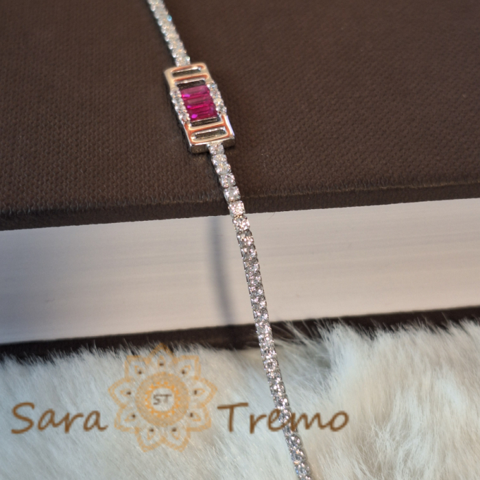 Brățară Tennis Argint 925 - Cristal Roz - Thai Joy [3]