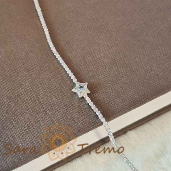 Brățară Tennis Argint 925 - Cristal Stea Bleu - Thai Star [2]
