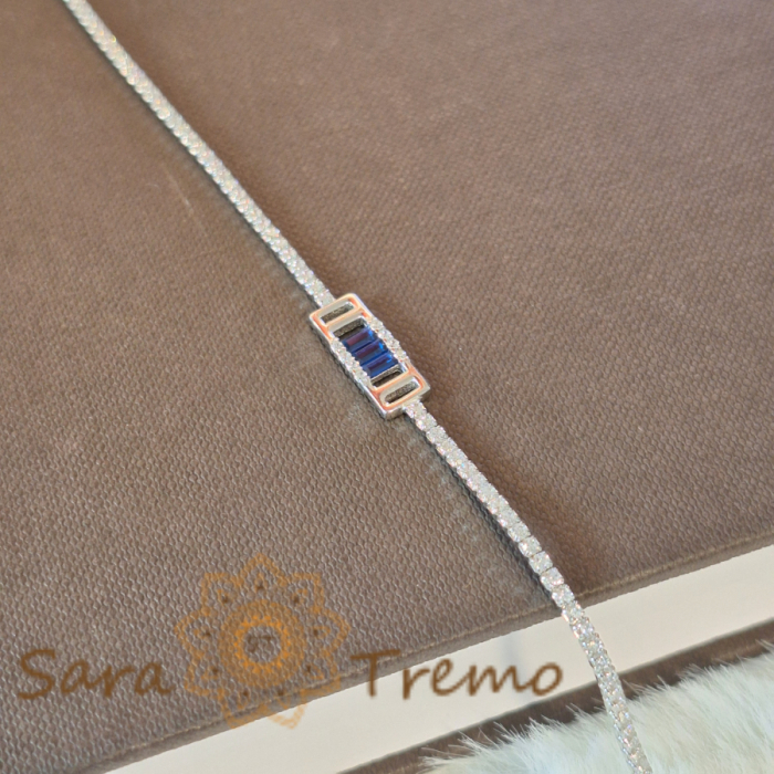 Brățară Tennis Argint 925 - Zirconia Bleumarin - Marine Thai [2]