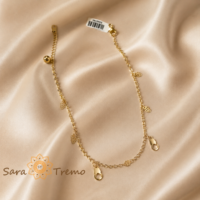 Brățară de gleznă Isola cu charmuri, placaj triplu cu aur 14K, reglabilă 28–32 cm [2]