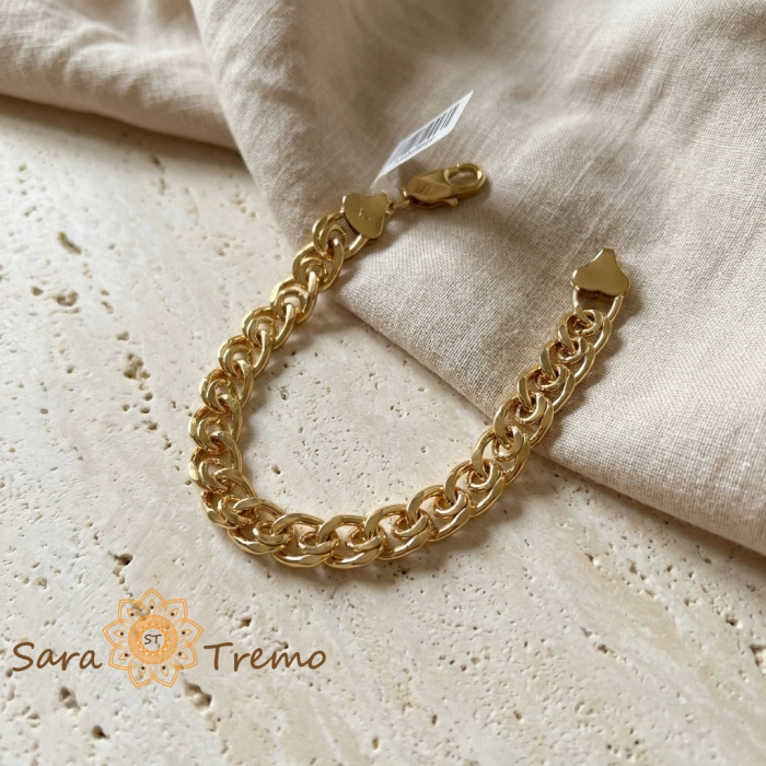 Brățară unisex Dario, placaj triplu cu aur 14K, 20 cm [2]