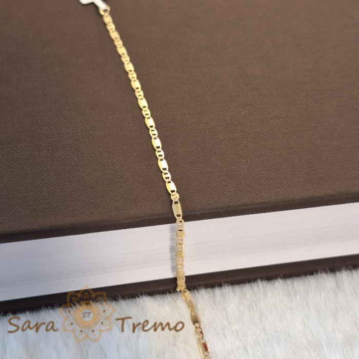 Brățară unisex placată cu aur 18K, 18 cm, plăcuțe 1-cu-1 [2]