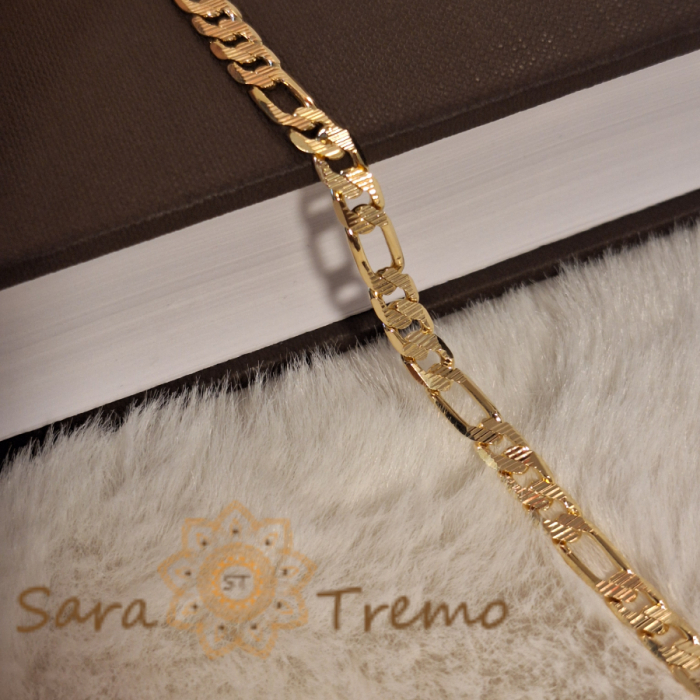 Brățară unisex placată cu aur 18K, model clasic cu zale late 3 cu 1 - 22 cm [3]
