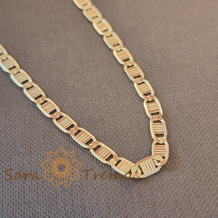 Brățară unisex placată cu aur – model cu plăcuțe gravate, clasic elegant, 20 cm [2]