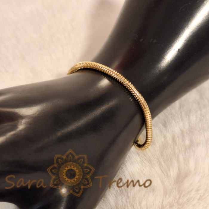 Brățară unisex tip șarpe placată cu aur 18K, model marinăresc - 19 cm [7]