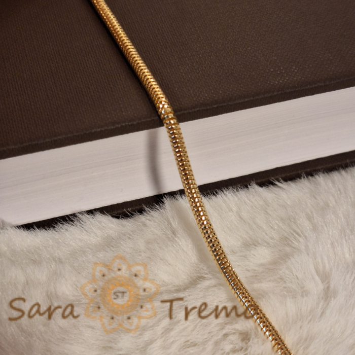 Brățară unisex tip șarpe placată cu aur 18K, model marinăresc - 19 cm [4]