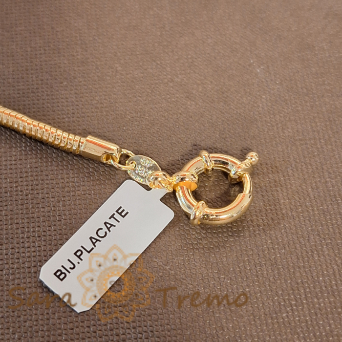 Brățară unisex tip șarpe placată cu aur 18K, model marinăresc - 19 cm [3]