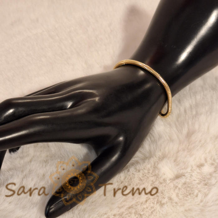 Brățară unisex tip șarpe placată cu aur 18K, model marinăresc - 19 cm [6]