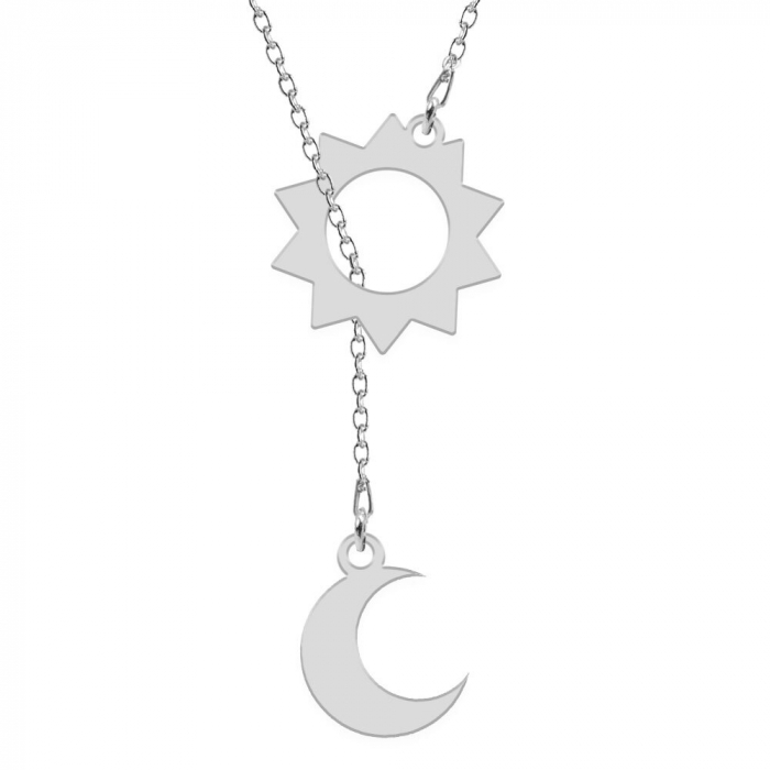 Bright - Colier din argint personalizat - Soare si luna [2]