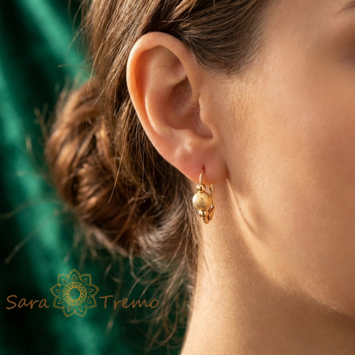 Cercei Steaua Discreta – Cercei placati 18K Brazilia, bilute texturate elegante [3]