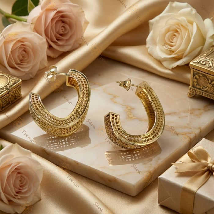 Cercei Cercul Distincției – Cercei placați 14K [2]