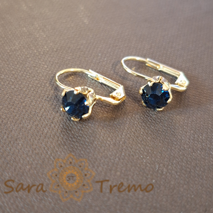 Cercei simpli și clasici cu cristal zirconia bleumarin – Eleganță subtilă [2]