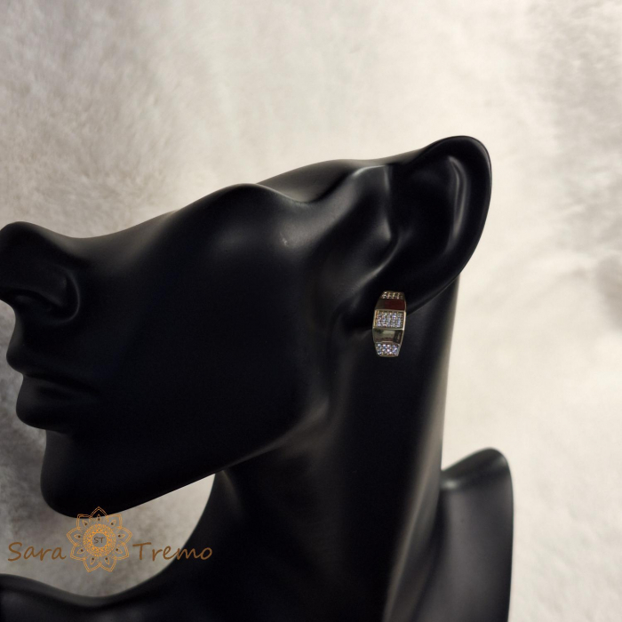 Cercei clasici placati cu aur de 14 Karate cu cristale zirconia [5]