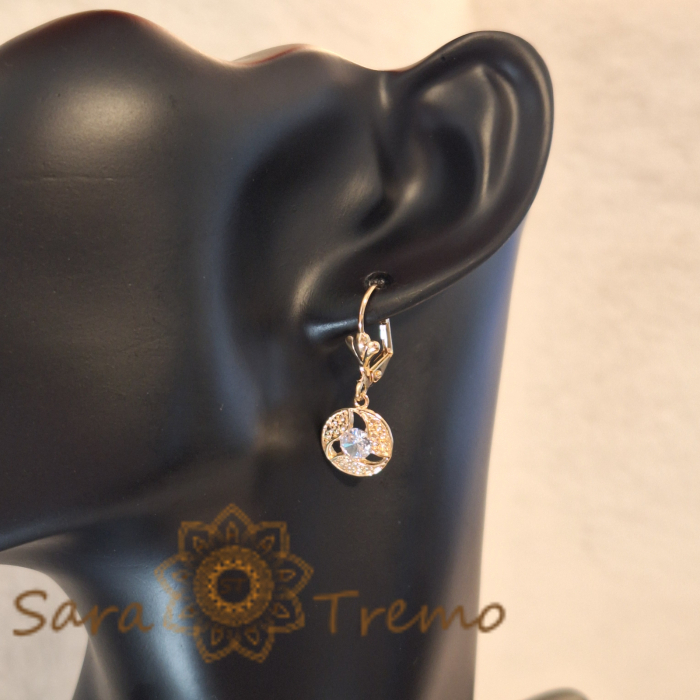 Cercei model nou cu design decupat și cristal zirconia alb, 2.5 cm [6]