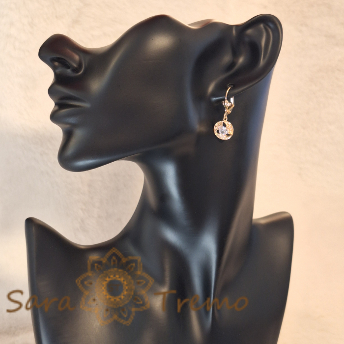 Cercei model nou cu design decupat și cristal zirconia alb, 2.5 cm [4]