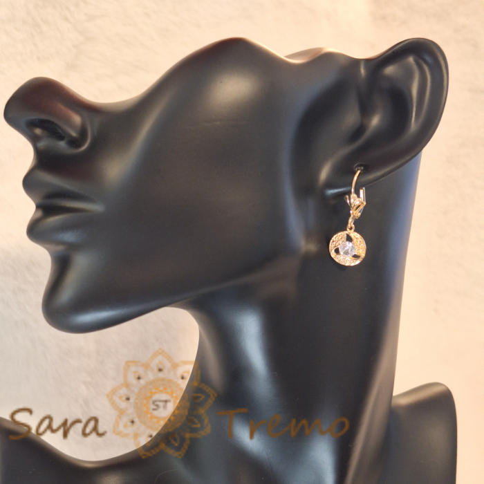 Cercei model nou cu design decupat și cristal zirconia alb, 2.5 cm [5]