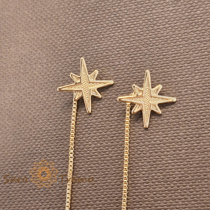 Cercei Starlight – 6 cm placati aur 18K Brazilia [4]