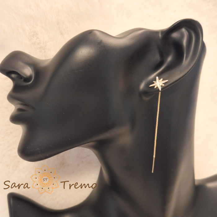 Cercei Starlight – 6 cm placati aur 18K Brazilia [1]