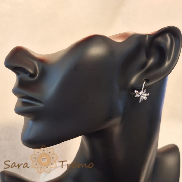 Cercei din argint cu fluture, placati cu rodiu, calitate ultra-premium [3]