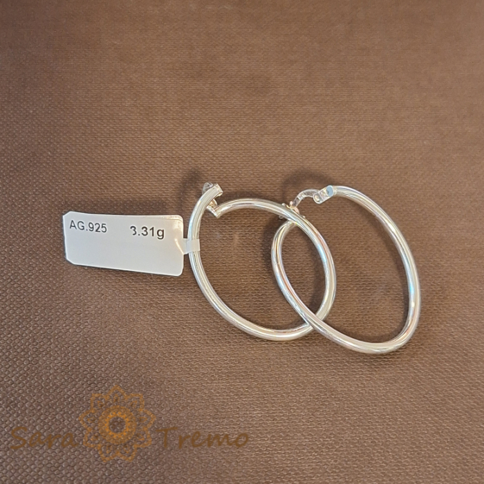 Cercei din argint Desiree - Bijuterie ovală simplă și elegantă, lungime 3 cm [7]