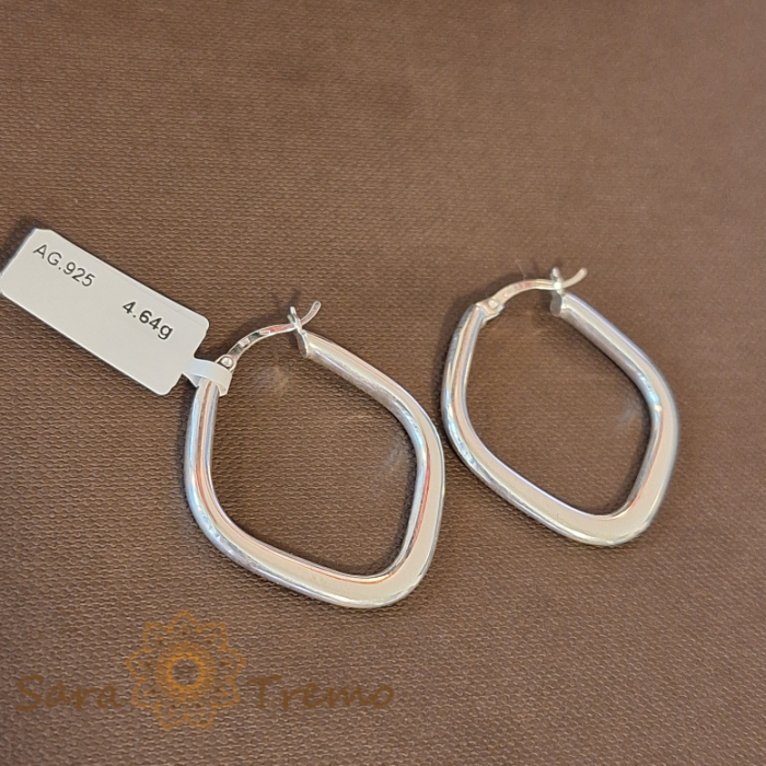 Cercei din argint Romb - Bijuterie stilată cu lungime de 3,5 cm [2]