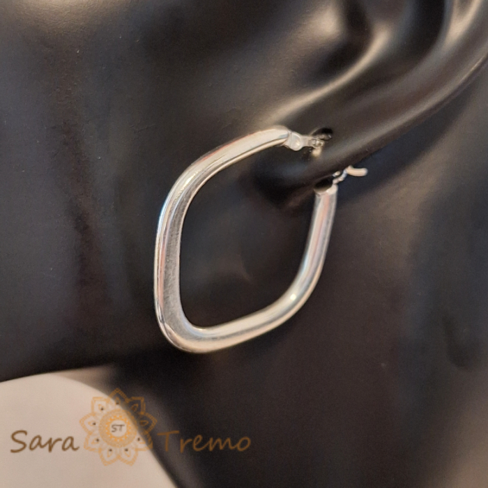 Cercei din argint Romb - Bijuterie stilată cu lungime de 3,5 cm [5]