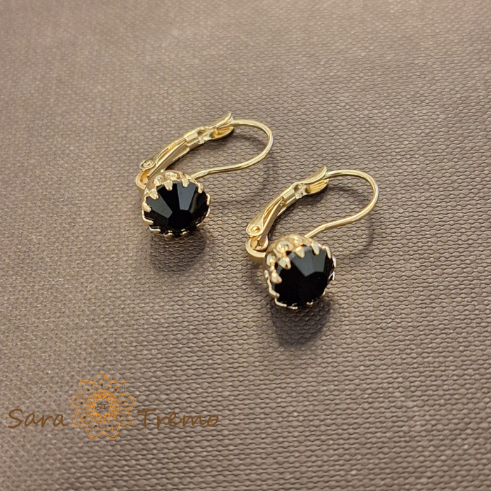 Cercei Nocturna – Cristale negre placati aur 18K Brazilia [1]