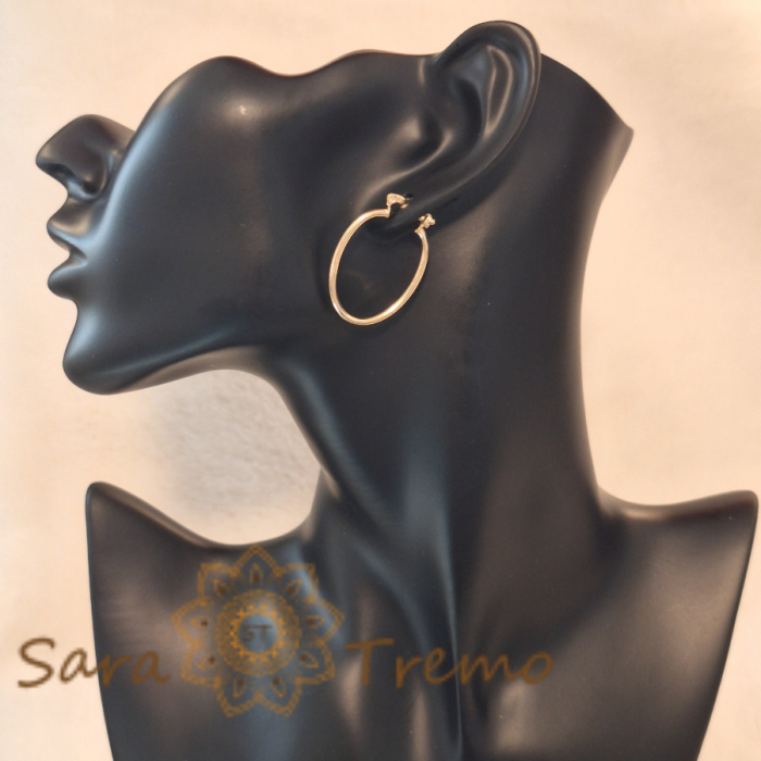 Cercei ovali finuți 3 cm cu ștanță – Eleganță delicată și calitate superioară [7]