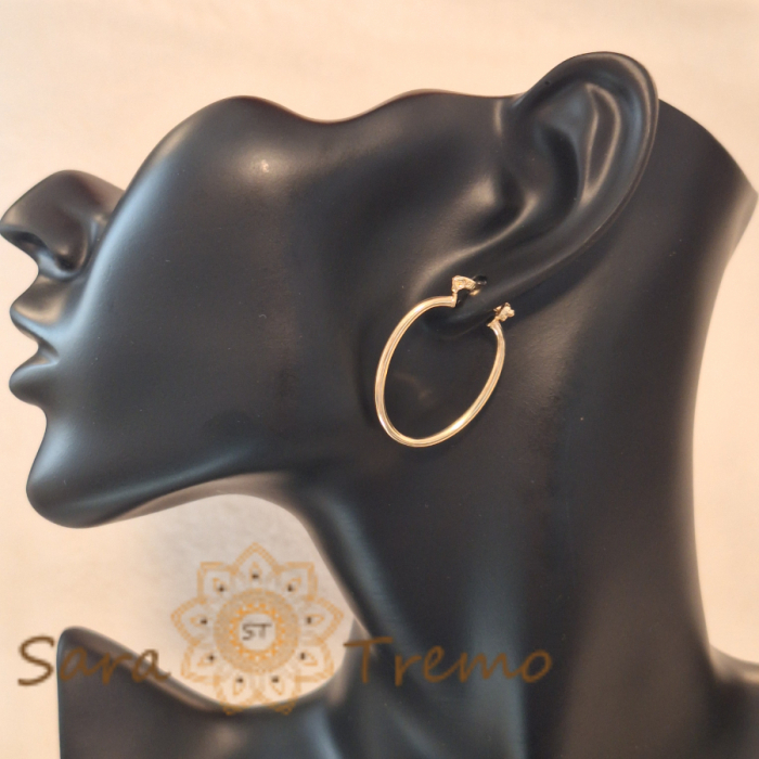 Cercei ovali finuți 3 cm cu ștanță – Eleganță delicată și calitate superioară [8]