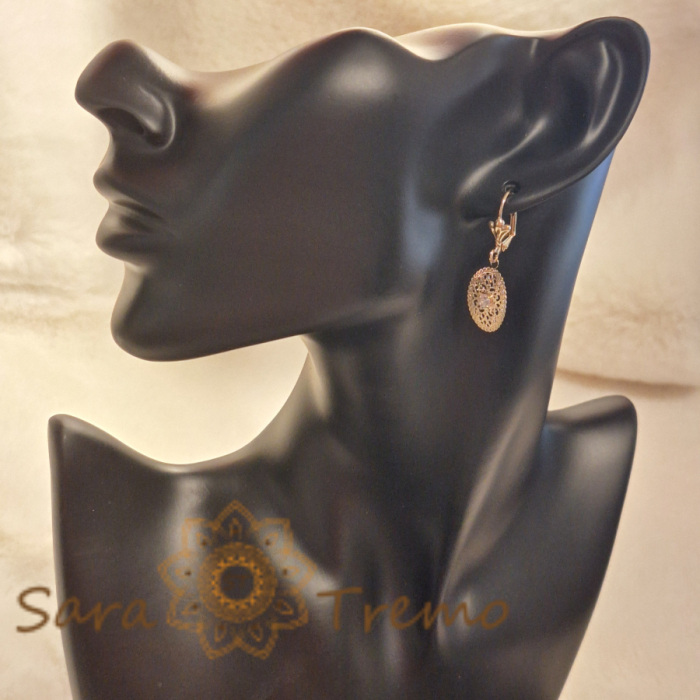 Cercei placati cu aur model dantela [3]