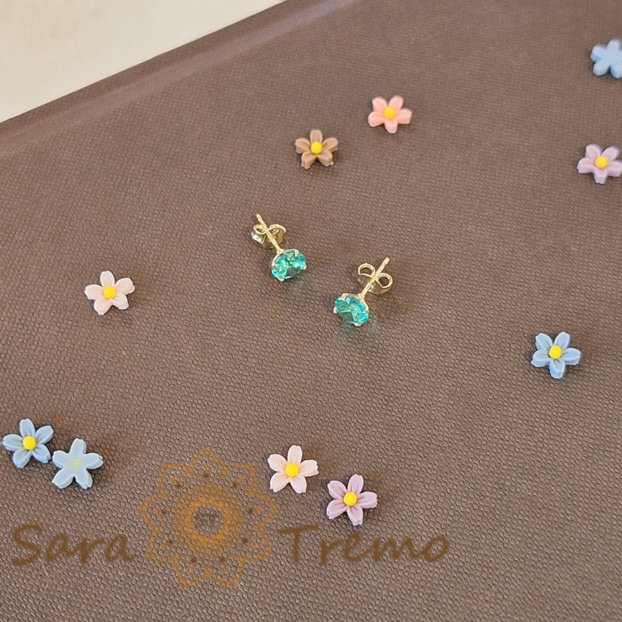 Cercei tip fluturaș cu cristal zirconia verde primăvăratic [3]