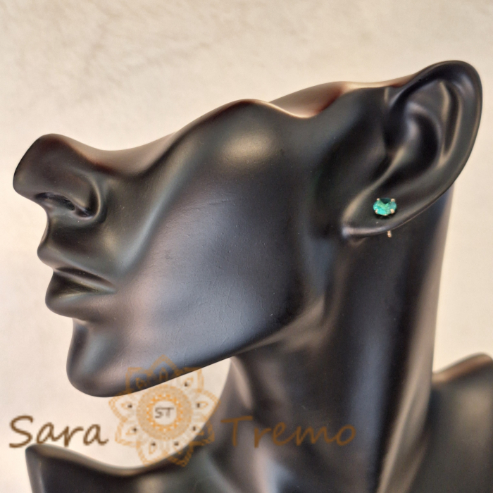 Cercei tip fluturaș cu cristal zirconia verde primăvăratic [5]