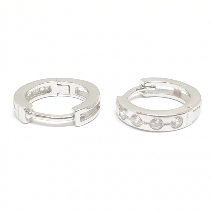 Cercei hexagonali din argint 1.4 cm Egrette [3]