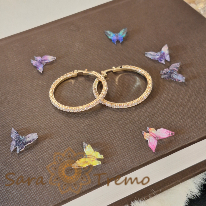 Cercei eleganți cu zirconia albe 3.5 cm – Gama Luxury, strălucire regală cu ștanță [5]