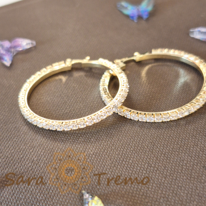 Cercei eleganți cu zirconia albe 3.5 cm – Gama Luxury, strălucire regală cu ștanță [6]