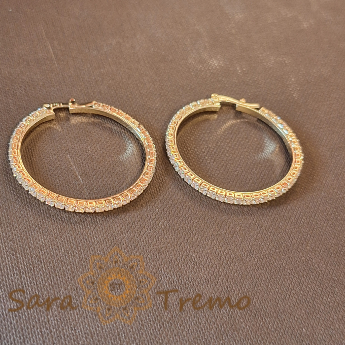 Cercei eleganți cu zirconia albe 3.5 cm – Gama Luxury, strălucire regală cu ștanță [3]